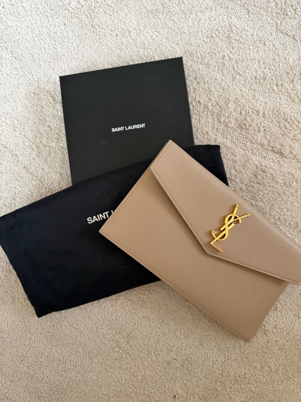 Saint Laurent Uptown Clutch in Grain Leather